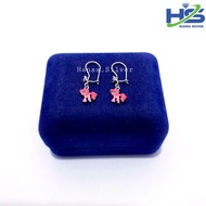 Anting Perak Anak Asli Silver 925 Lapis Emas Putih Model Kuda Poni Cat Pink Dan Ungu