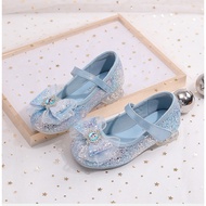 Children Shoes High Heels Crystal Princess Elsa Girl Soft Leather Shoes Birthday Gifts for Kids