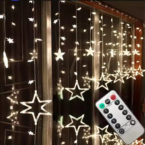 AC110V or 220V Holiday Lighting LED Fairy lights Star Curtain String luminarias Garland Decoration C