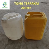 (USED) Tong Terpakai 20 Liter Used Jerry Can Second Hand Tong Plastik Plastic Chemical Racun