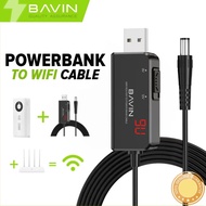 [GK] BAVIN PC812 Powerbank To Wifi Router Modem USB Booster Charging Cable 1 Meter USB to 2.1*5.5mm DC Power Adapter Connector Wire DC 5V to 12V