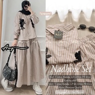 KEMEJA HAURA NADHINE DEONA SET - super cute premium women's one SET - premium cotton shirt mix popli