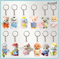 ESPOIR Sylvanian Families Doll Keychain, Acrylic Forest Family Poodle Doll Keyrings, Funny Animal To