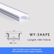 1Meter/10PCS รางอลูมิเนียมสำหรับไฟLED Aluminium ledรางฝัง รางไฟพร้อมฝาปิด รางอลูมิเนียมแบบเข้ามุม(ตั