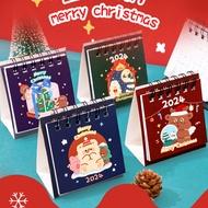 1pcs 2024 Cute Christmas Mini 3D Cartoon Pattern Table Calendar New Year Home Desktop Decoration Desktop Ornament Small Desk Calendar