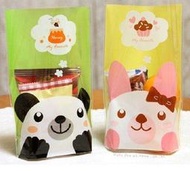 小原屋◕.◕烘焙包裝綠色小熊(粉色兔子)餅乾袋 小蛋糕袋 點心袋 包裝袋