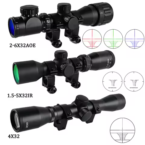 4x32 1.5-5x32IR 2-6X32AOE Tactical Rifle Scope Crossbow Short Hunting Scope Telescope Reflex Optical