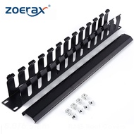 ZoeRax 1U 19 Inch Rack Mount Cable Management- All Metal 24 Slot Horizontal Wire Manager Server Rack
