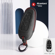 Alcantara Car Key Cover for Hyundai Santa Fe Tucson 2022 NEXO NX4 Atos Solaris Prime 2021 Suede Auto Accessories