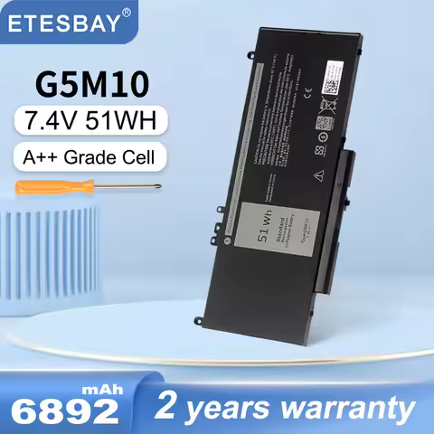 ETESBAY R0TMP/62WH Laptop Battery G5M10/51WH RYXXH/38WH For Dell Latitude E5250 E5450 E5550 8V5GX R9