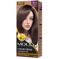 Molly มอลลี่ คัลเลอร์ ครีม 100 มล. สีย้อมผม ยาย้อมผม ปิดผมหงอก สีธรรมชาติ / โทนเขียว / โทนม่วง / โทน