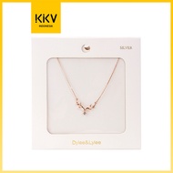 KKV Kalung Clavicle Perak 925 WARNA MERAH MUDA/EMAS   Elegan dan Berkualitas