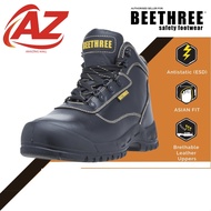 Amazing Mall 0408 Men Safety Shoes Breathable Leather Uppers ESD Safety Shoes Black 6.5 Inc Black Si