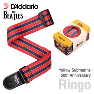 DAddario® The Beatles Guitar Strap สายสะพายกีตาร์ Yellow Submarine 50th Anniversary Woven Strap พร้อ