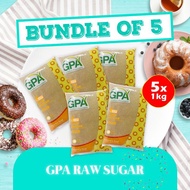 (Bundle of 5) GPA Raw Sugar 1kg  - 100% Natural Raw Cane Sugar (Halal)
