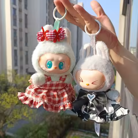 Labubu 17cm Clothes Outfit Accessories For The Monster Dolls Clothing Summer Wear Kid Gift Red Candy