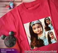 KAOS ANAK SABLON NAMA DAN FOTO SENDIRI / KAOS ANAK CETAK FOTO NAMA SENDIRI 1/14 TAHUN / KAOS CUSTOM