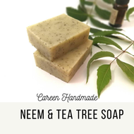 Careen Handmade Soap - Neem and Tea Tree Soap 印楝茶树手工皂 Sabun Homemade Mambu untuk jerawat dan kulit sensitif  Natural Handmade Soap for sensitive skin, acne, eczema and dry skin.