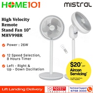 Mistral Mimica High Velocity Stand Fan With Remote Control 10Inch MHV998R