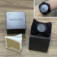正品Michael Kors 時尚中性錶-三眼錶深邃黑 (MK5550）（女生帶也很美好看）