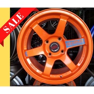 [Ready Stock] Sport Rim Car 8x15 TE37 Volk WT544 114.3mm Wheel 1set Orange