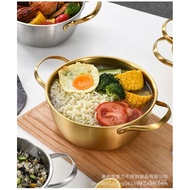 Korean Instant Noodle Pot Household Internet Celebrity Korean Style Small Cooking Pot Stainless Steel Binaural Soup Pot