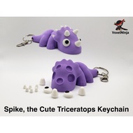 GANTUNGAN Spike the Triceratops Flexi & Keychain/ Cute Magnetic Bestie Couple Keychain - Bamboo Dino