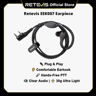 Retevis RT22 Walkie Talkies Earpiece with Mic, 2 Pin Earhook Two Way Radio Earpiece for Retevis H777