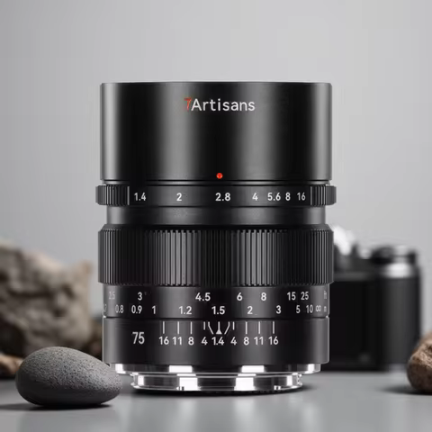 7Artisans Full Frame 75mm F1.4 Telephoto Lens Large Aperture MF Portrait Lens for Sony A6400 Nikon Z