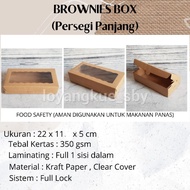 Brownies BOX/CAKE BOX (Rectangular) 20X10 22x11/KRAFT BOX 20X10 22x11 CM Open Front