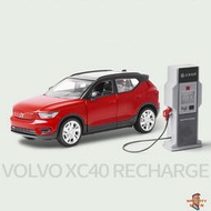 [NAU-MAN]含充電樁1:32沃爾沃XC40模型車新能源汽車擺件合金聲光回力Volvo玩具車