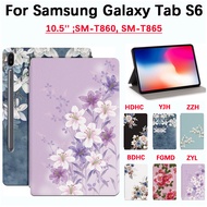 For Samsung Galaxy Tab S6 10.5 inch SM-T860, SM-T865 Fashion Tablet Protective Case Flower Blossom Bush, High Quality Flip Stand PU Leather Cover