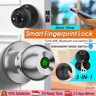 （SG）Round Smart Lock Fingerprint Lock Cylindrical Door Lock Cylinder Lock Bedroom Lock Round Door Lock HDB Room Door Loc