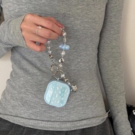 Korean Cute Gilding Fish Blue Cloud Hanging Chain Case for Airpods 3 2 1 Airpods Pro 4 3 2 1 Airpod2