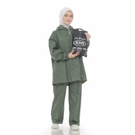 jas hujan setelan baju celana anti rembes bahan PVC 025 elastis by KDR