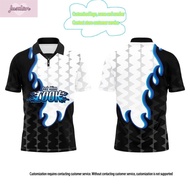 Fire Street Jersey Blue Jersey Retro Collar Shirt Sublimation Jersey Custom Name Retro Viral