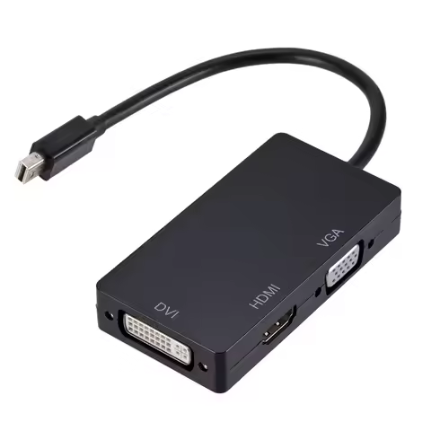 3 In 1 Thunderbolt Mini Display Port MINI DP Male To HDMI DVI VGA Female Adapter Converter Cable For