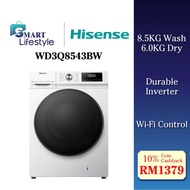 Hisense Front Load Washer Dryer 8.5KG Washing + 6KG Drying WD3Q8543BW