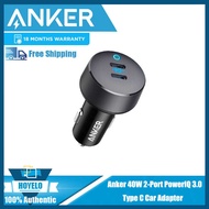 USB Anker Charger, 40W 2-Port Poweriq 3.0 Type C Car Adapter, Powerdrive III Duo With Power Dey ar