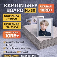 Thick Grey Board Cardboard Size A7, A6, 6 pcs - Kpop Photocard Base Scrapbook/