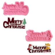 DLAY Sugarcraft Mould Silicone Merry Christmas Font Cartoon Bakeware Tools Kitchen