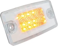 Grand General 76321 Amber Rectangular Spyder 8-LED Visor/Cab Marker Sealed Light with Clear Lens for