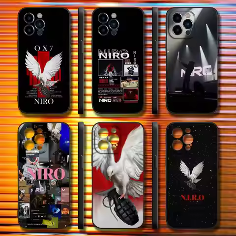 N-NIRO OX7 Phone Case For iPhone 17,16,15,14,13,12,11,Pro,Max,Plus,X,XS,SE4,E,Mini,Soft Black Case