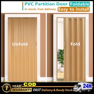 Kitchen Partition Sliding Door Folding PVC Door Accordion Door Folding Divider Bathroom Sliding Door Indoor Track Door