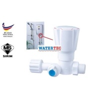 (SIRIM) WATERTEC Water Heater Stopcock PVC 15MM (MONOCA WHITE)/Stopcock Shower Heater/Tempat Pusing Heater