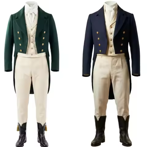 Custom Made Historical Georgian Formal Equestrian Wool Coat Mens Regency Era Tailcoat Suit Colonial 