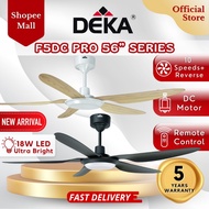 DEKA F5DC PRO 56" Series 5 Blades DC Motor 20 Speed + Reverse with Remote Control Ceiling Fan with L