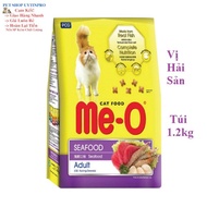 THỨC ĂN MÈO LỚN Me-O Dạng hạt Vị hải sản Túi 1.2kg Xuất xứ Thái Lan - Pet shop 24