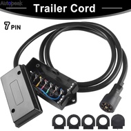8FT 7 Way Plug Trailer Cord 7-Pole 7 Pin Inline Junction Box Wiring Harness Kit Camper Truck Weather