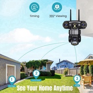 3 Lens Video Surveillance Camera Wifi Network Cctv Camera Wireless 360 Monitor Outdoor Waterproof